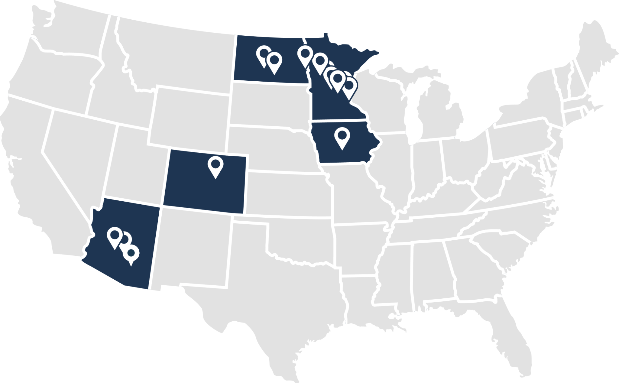 Aspire Insurance and Haga Kommer office locations across the United States